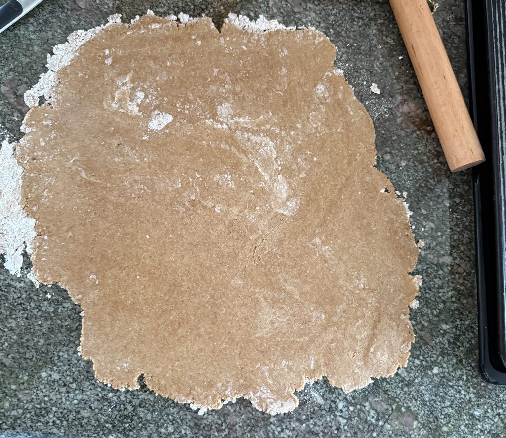 peanut butter cracker dough rolled out